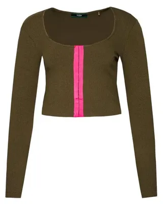 Produktbild von Guess - kurzes T-Shirt für Damen, Langärmlig NA243 (XS) (Khakigrün)