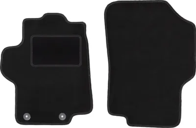 Produktbild von Velours-Fußmatten Vorne passend für Peugeot 1007 (Minivan, Bj. 2004-2009) –  schwarz, passgenau, mit Befestigungen set 2 Stk. - STANDARD