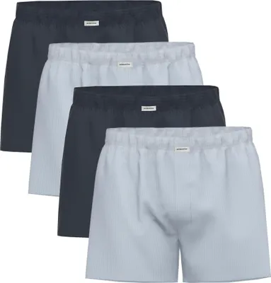 Produktbild von Seidensticker Herren Web-Boxershorts, 4er Pack - Boxer 4-Pack, Baumwolle, Logo Blau M