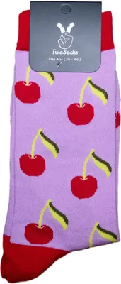 Produktbild von TwoSocks lustige Socken - Kirsche Socken, Motivsocken für Damen & Herren  Baumwolle Einheitsgröße