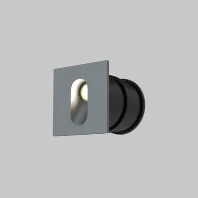 Image de Lampe LED encastrée, lampe d'escalier, alu, IP54, 7x7 cm