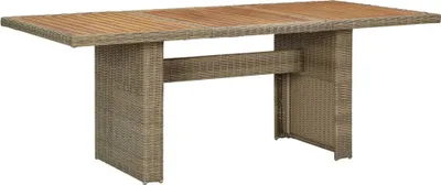 Image de Table de jardin à manger brune 200x100x74 cm Poly rotin