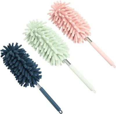 Produktbild von Famanu Abstaubborste - Mikrofaser Staubwedel mit Teleskopstiel - 3 Stück