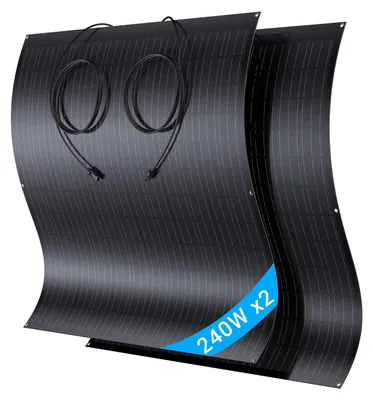 Imagen del producto de Kit de paneles solares - LS-SP240W - 2 paneles de 240 W (potencia total de 480 W) - Monocristalinos - Flexibles - IP67 - Cable de 3 metros - Para balcones