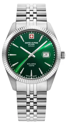 Image de Montre bracelet militaire alpine suisse pour hommes, modèle 7016.1234SAM, couleur verte
