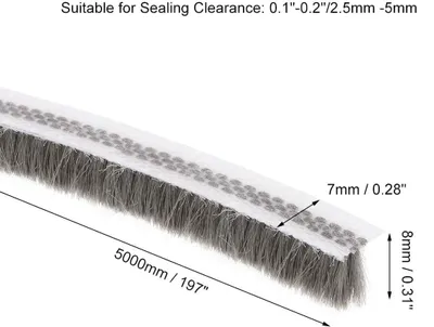 Productafbeelding van Zelfklevende afdichtingsstroken, 7x8 mm, 5 meter, voor deuren en ramen