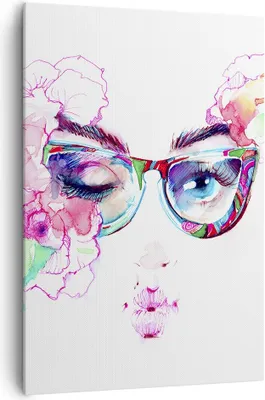 Produktbild von Bild auf Leinwand - Leinwandbild - Einteilig - Gläser Augapfel weiblich Farbe - 70x100cm - Wand Bild - Wandbilder - Leinwanddruck - Wanddekoration - Leinwand bilder - Wandbild - PA70x100-3091
