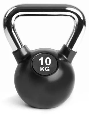 Produktbild von Kettlebell 10 kg Gusseisen gummiert – Kugelhantel mit Stahlgriff, KI-generiertes Bild