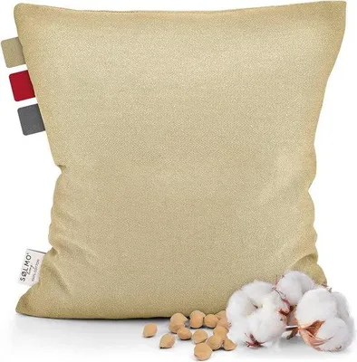 Productafbeelding van Famanu kersenpitkussen voor de magnetron - voor warmte- en koudebehandelingen - gemaakt van natuurlijke katoen - 24 cm x 26 cm