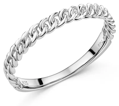 Produktbild von MATERIA by Matthias Wagner Ring Kettenoptik 925 Sterling Silber rhodiniert für Damen Größen 50 52 54 56 58 60 62 SR-181