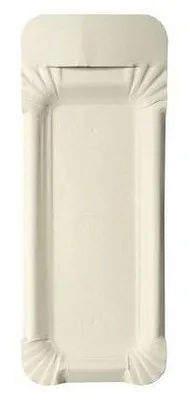 Produktbild von 1000 tradingbay24 Teller, Pappe [ff] eckig 8 cm x 21 cm weiss mit Anfasser tbU95383 Einewgteller Pappteller