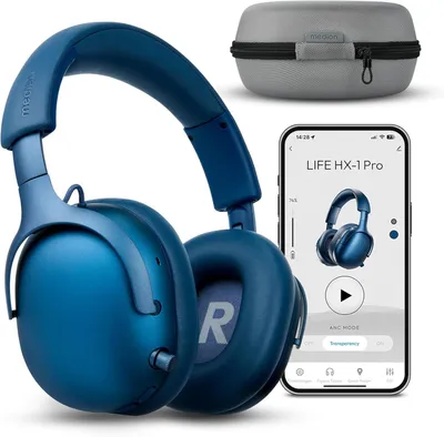 Produktbild von Over Ear Kopfhörer Hybrid Active Noise Cancelling ANC,Bluetooth 6.0, Wireless,7+1 EQ Presets, bis zu 190 Stunden Akkulaufzeit, IPX4 Spritzwasserschutz