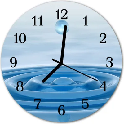 Produktbild von Glasuhr Wanduhr Küchenuhr Echt-Glas 30fi cm Wasser blau