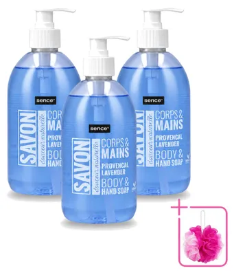 Productafbeelding van 3 x Sence handzeep Provencaalse lavendel - 500 ml - voordeelverpakking - 3 stuks