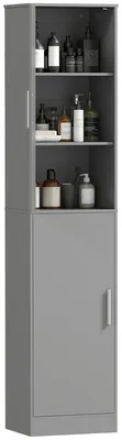 Produktbild von Badezimmerschrank mit 2 Tš¹ren und 4 verstellbaren Einlegeb?den, 40 x 35 x 180 cm, grau
