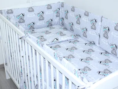 Produktbild von PRIMAWELA Nestchen 420 cm Bettumrandung Babybett Baby Kinder Nest Kopfumrandung 34. Boy Bärchen