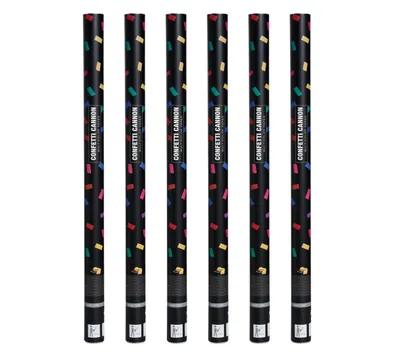 Produktbild von Konfetti Kanone 80 cm bunt Party Popper für Hochzeit, Geburtstag, Event, Silvester, Karneval Konfettishooter mit bis zu 8 m Effekthöhe, Größe: 6x Konfettikanone Stückzahl: 6