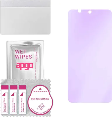 Produktbild von apgo Hybrid Schutzglas, kompatibel mit Ulefone Armor 8, Anti-Blue, 9H Härte, toller Ersatz für Hartglas, kratzfester Displayschutzglas, Displayschutz, Full Glue