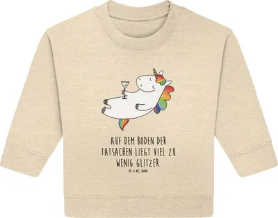 Produktbild von Mr. & Mrs. Panda Organic Baby Pullover Einhorn Cocktail 24. - 36. Monat - Natural Raw - Geschenk, Unicorn, Geburtstag, Spaß, Sekt, Spruch, Bullover, Lustig, Party