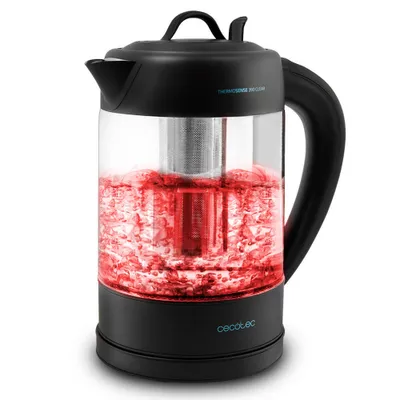 Produktbild von Cecotec 01512, 1,7 l, 2200 W, Schwarz, Transparent, Glas, Regelbare Temperatur, Wasserstandsanzeige