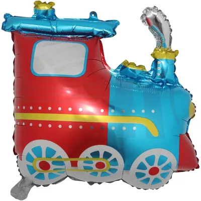 Obrázok produktu pre Fóliová balónová dekorácia – auto, lokomotíva, 65x60 cm – dekorácia na tému železnice, oslava, narodeniny