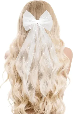 Produktbild von Schleier Braut Haarschleife JGA Schleier Weiße Perlen Brautschleier Hochzeit Brautschleier Brautjungfern Wie Bräute Werden Bachelorette Party Dekorationen Weiße Schmetterling Haarspangen Damen Mädchen