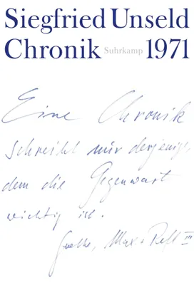 Buchcover von 'Chronik' - Gebundene Ausgabe von Siegfried Unseld