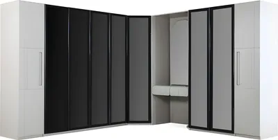 Produktbild von Eckkleiderschrank Kleiderschrank Schrank Holz Weiß Holzschrank Schlafzimmer