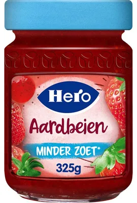 Obrázok produktu pre Hero Minder Zoet Jahodový džem 325 g – Ovocný pôžitok s menším množstvom cukru