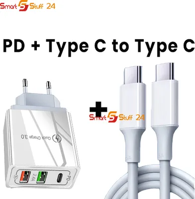 Produktbild von USB C Ladekabel für Samsung Huawei Xiaomi MacBook Pro PD+2 port  USB Netzteil