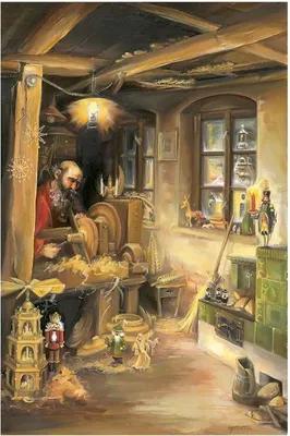 Immagine prodotto di Calendario dell'Avvento "Erzgebirgische Werkstatt" con motivi artistici in legno