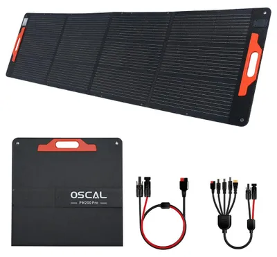 Obrázok produktu pre Prenosný solárny panel - PM200 Pro, solárna nabíjačka - 200 W, skladacia - účinnosť 23 % - monokryštalický, materiál ETFE - vodotesnosť IP67 - 5-v-1 kábel pre kempovanie