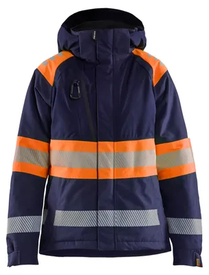 Produktbild von Blakläder Damen High Vis Winterjacke 4470, Farbe:Marineblau/Orange, Größe:L