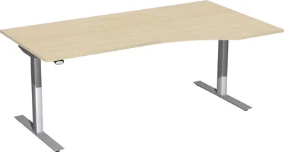 Produktbild von Geramöbel Hubtisch C-Fuß Flex Ahorn rechts 1800x800/1000, 650-1250