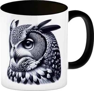 Produktbild von Schwarze Eule Kaffeebecher in schwarz