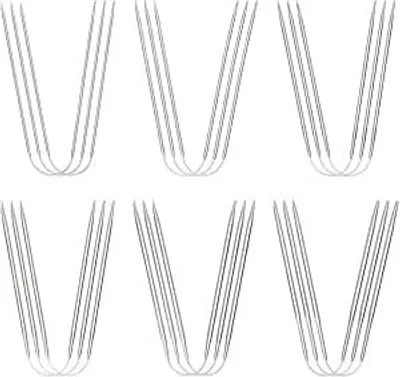 Productafbeelding van Rondbreinaalden set - 18 stuks - Roestvrij staal - Voor sokken en truien - 23 cm