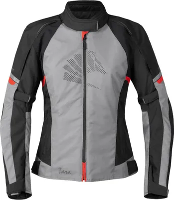Produktbild von Germot Tara wasserdichte Damen Motorrad Textiljacke, schwarz/grau/rot, 40