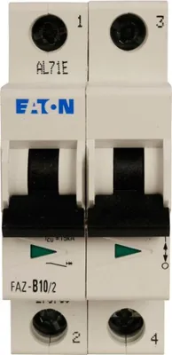 Image de Eaton disjoncteur de protection de ligne, 2 A, 2p, caractéristique : C, DC 279134