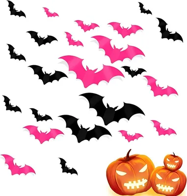 Productafbeelding van Halloween-decoratie - Set van 96 - Vleermuisdecoratie - 3D-vleermuis-muursticker voor Halloween