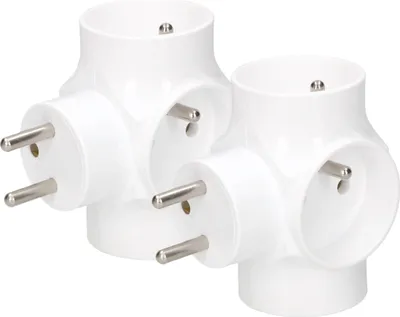 Zdjęcie produktu dla KOTARBAU® Zestaw 2 3-droznych gniazd wielokrotnych z uziemieniem Gniazda okragle Swietne rozwiazanie dla dodatkowych gniazdek elektrycznych