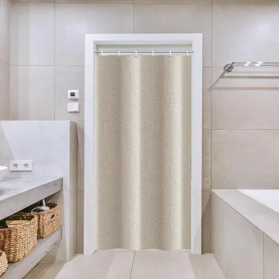 Produktbild von Famanu Duschvorhang Beige 100 x 200 cm – Wasserabweisendes Gewebe, Maschinenwaschbar