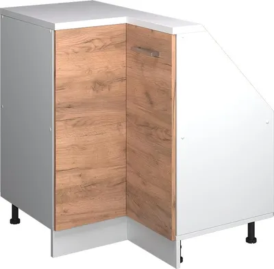 Zdjęcie produktu dla Vicco Szafa skosna Szafka narożna Rion, 75.6 x 81.6 cm z 1 drzwiami, Gold power dąb/biały/Biały