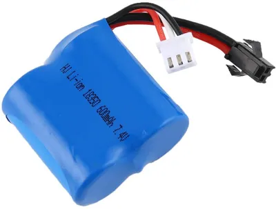 Produktbild von Li-Ion Batterie 7.4V 600mAh für RC Boot | Kompatibel mit Skytech H100 H102 H106, Syma Q2 Q3 | Größe: 40x38x21mm, Gewicht: 48g
