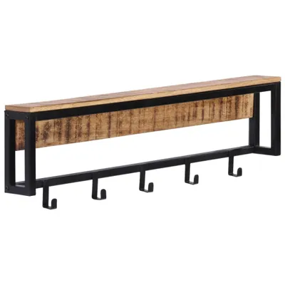 Produktbild von Möbel Garderobe 87x10x27 cm Raues Massivholz Mango - Wandgarderoben und Haken 358920