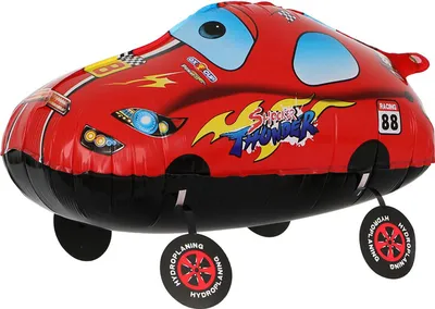 Zdjęcie produktu dla Balon foliowy Airwalker car czerwony, ok. 58 x 43 cm