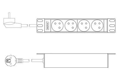 Immagine prodotto di DIGITUS PDU 1U    4xCEE7/5   FR-Ausgänge 230V/16A schwarz