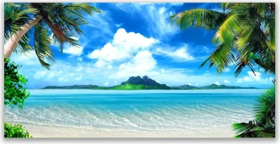 Produktbild von Acrylglasbilder 120x60 Wandbild Druck Palmen Meer Landschaft