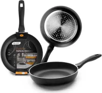 Immagine prodotto di Padella Ibili Fusion 450028, diametro massimo 28 cm, in alluminio, adatta per fornelli a induzione, rivestimento antiaderente