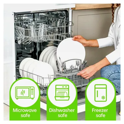 Produktbild von Speiseteller Set für 4 Personen, 25,5 cm Porzellan-Dessertteller, Weiße Essteller aus Keramik, Vorspeisen- und Dessertteller für den Haushalt, Spülmaschinen- und Mikrowellengeeignet