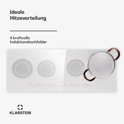 Produktbild von Klarstein Induktionskochfeld 5 Platten, 90cm Glaskeramik-Induktionskochfeld mit 5 Kochfelder, 11600W Induktionskochfeld, Herd mit Touch-Control & Überhitzungsschutz, Effizientes Glaskeramikkochfeld